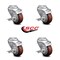 Service Caster 3.5 Inch Maroon Polyurethane Wheel Swivel Bolt Hole Caster Set with Brake SCC SCC-BH20S3514-PPUB-MRN-TLB-4 - alternate 5
